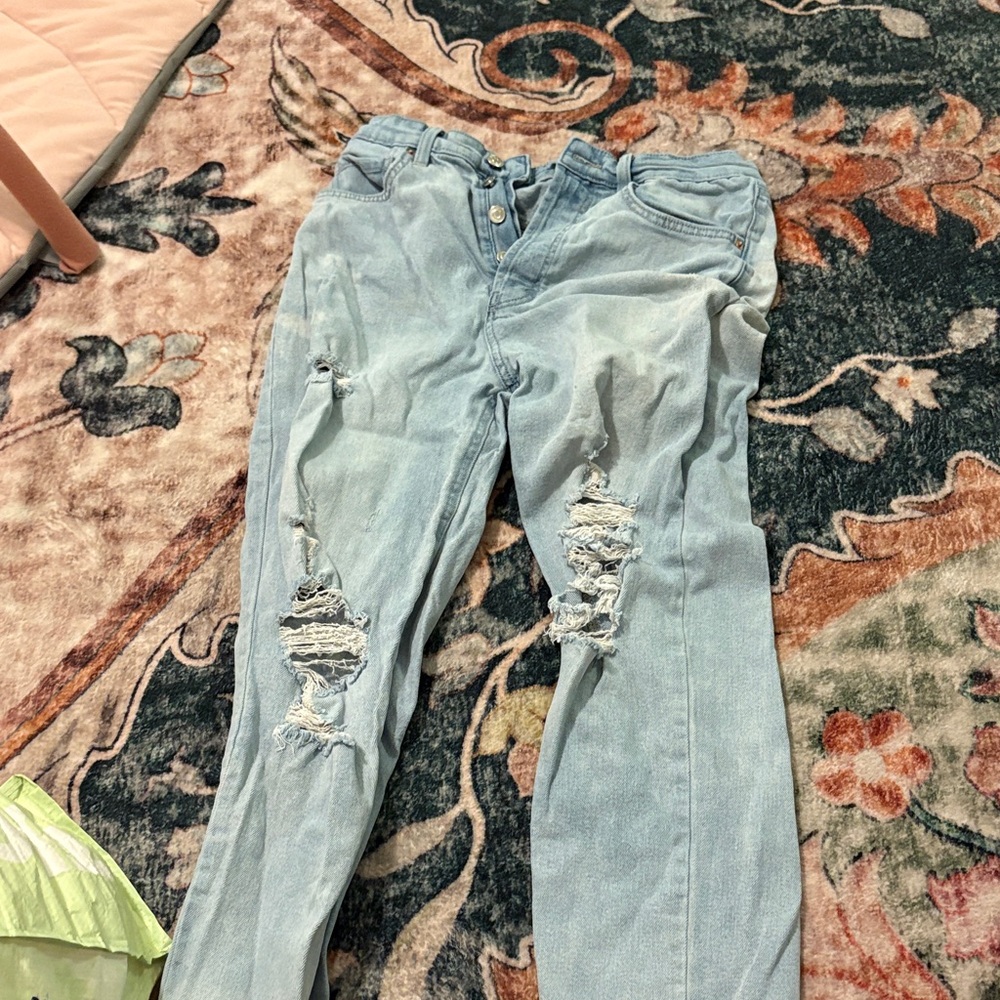 Light Blue Distressed Women Jeans